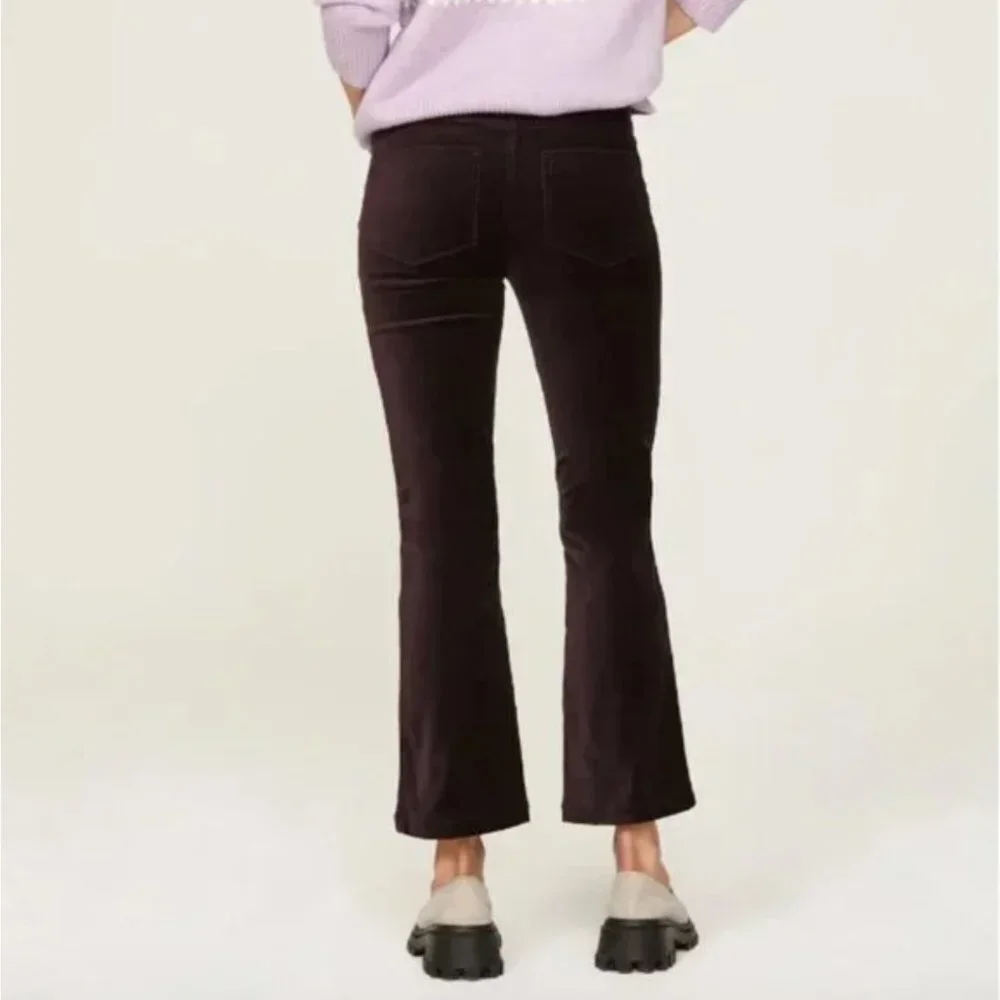 Paige Claudine Velvet Pants in black cherry size 26 - Picture 2 of 4